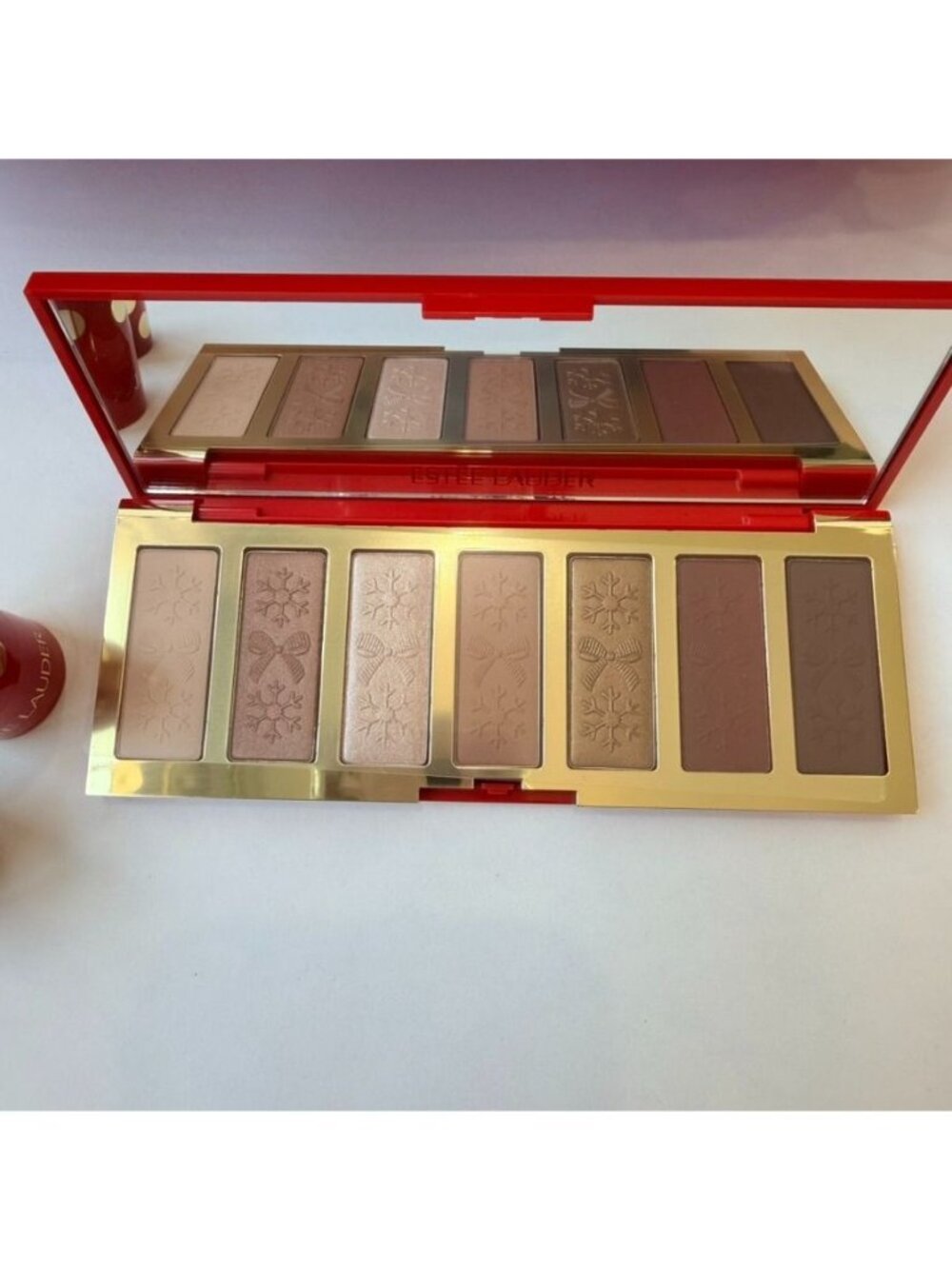Estee Lauder Makeup Train Case Bundle W/ Eyeshadow & Multiuse Blush Red - Picture 9 of 11